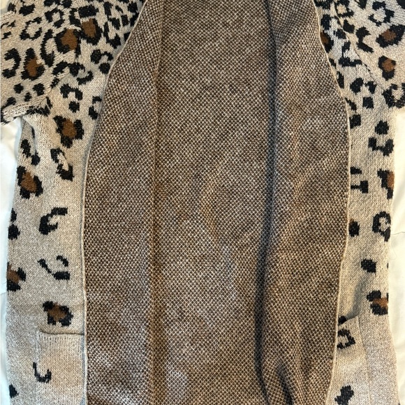 Nine West Brown and Black Leopard Print Cardigan Sweater, XXL - Picture 5 of 8